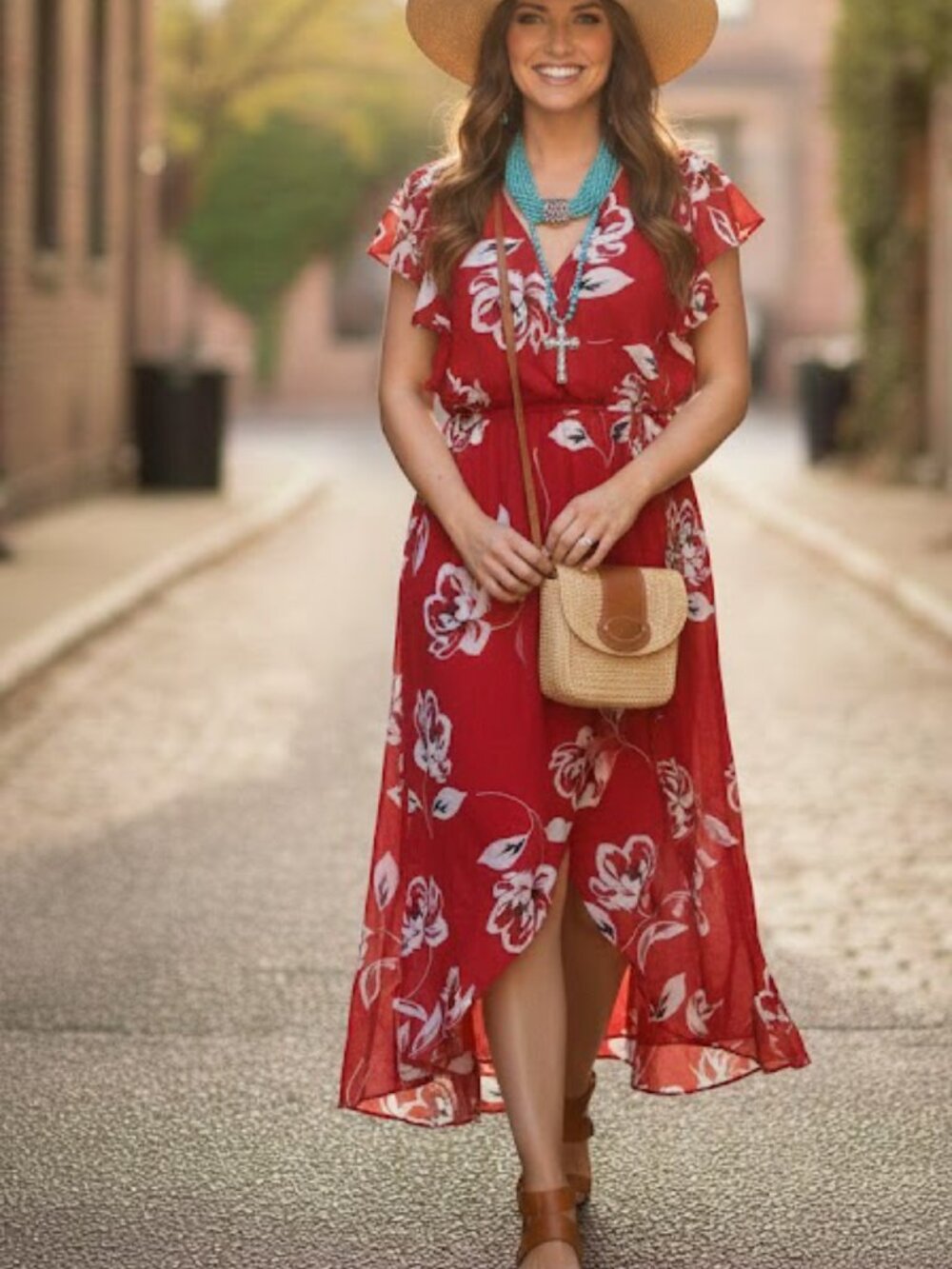 MAURICES  LADIES‎ MAXI CAP SLEEVED DRESS